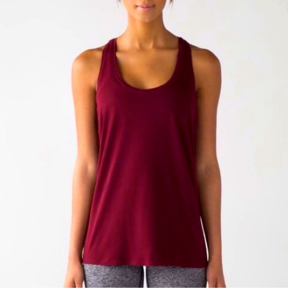 Lululemon Cranberry Red Draped Open Back Tank Top